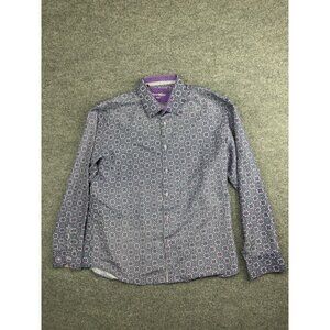 Rosso Milano Italy Dress Shirt Men's XL 17.5 Purple Long Sleeve Button Up